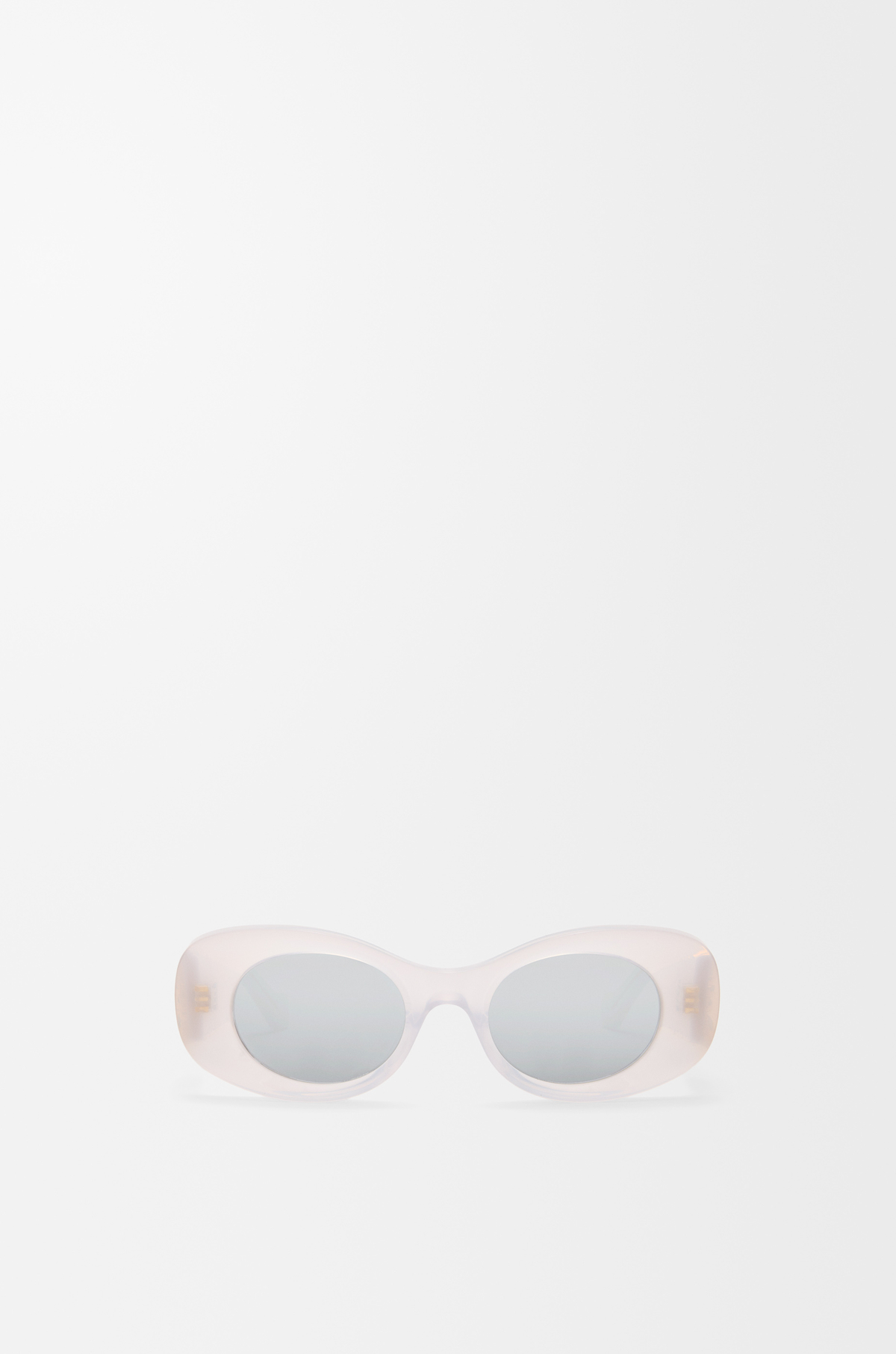 Loewe White and Silver Oval Sunglasses Loewe Acetate Sunglasses LW40033I Silver White 1711428  main image 4