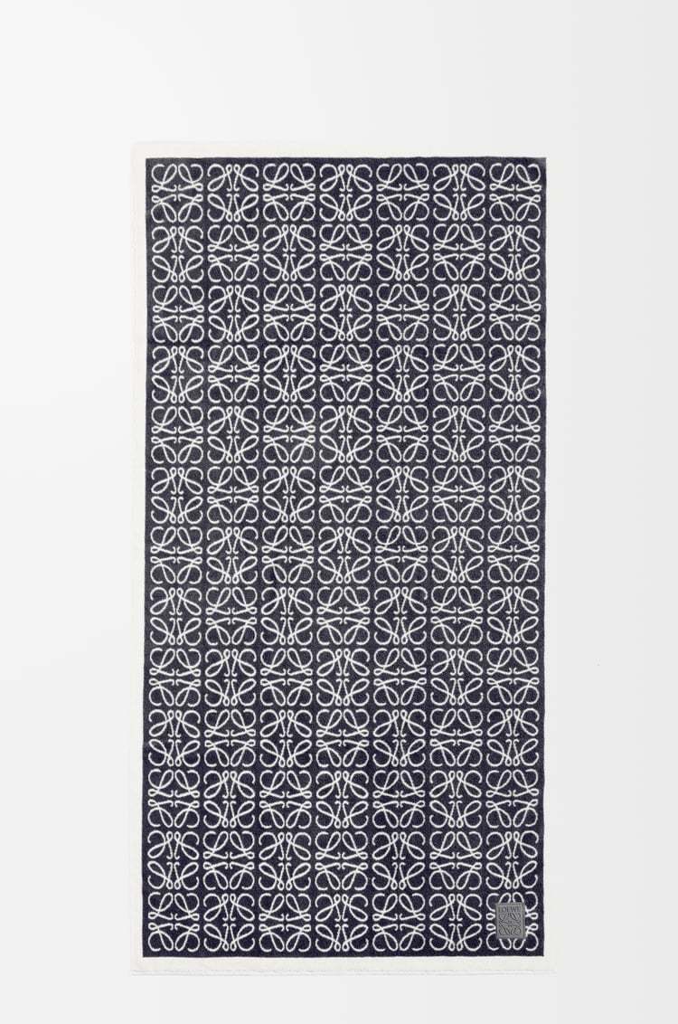 LOEWE Anagram towel in cotton Navy Blue
