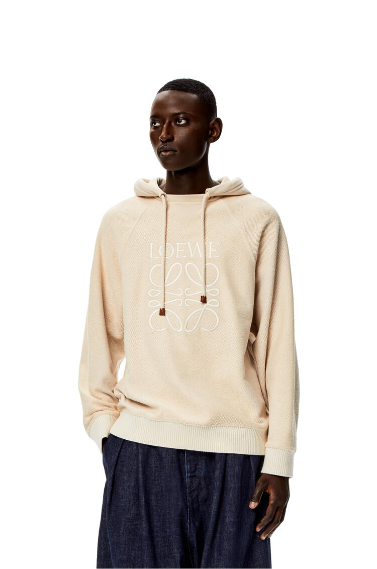 LOEWE Reverse Anagram hoodie in cotton Ecru