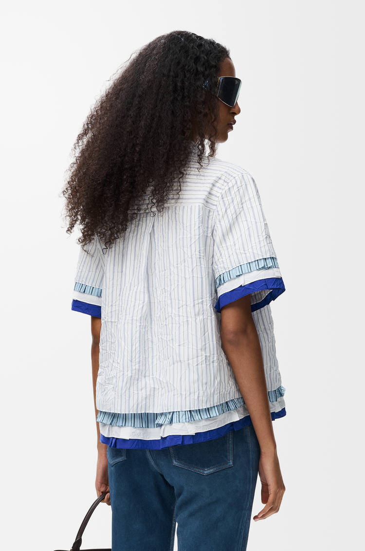 LOEWE Short sleeve shirt in technical cotton White/Multicolor