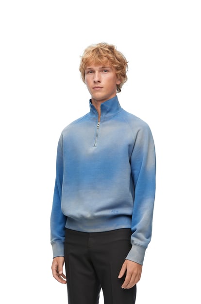 LOEWE Zip-up sweatshirt in cotton Washed Blue plp_rd