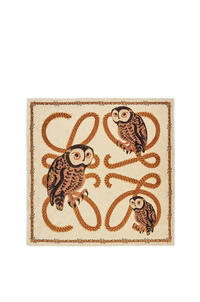 LOEWE Bufanda Owl en lana y algodón Multicolor