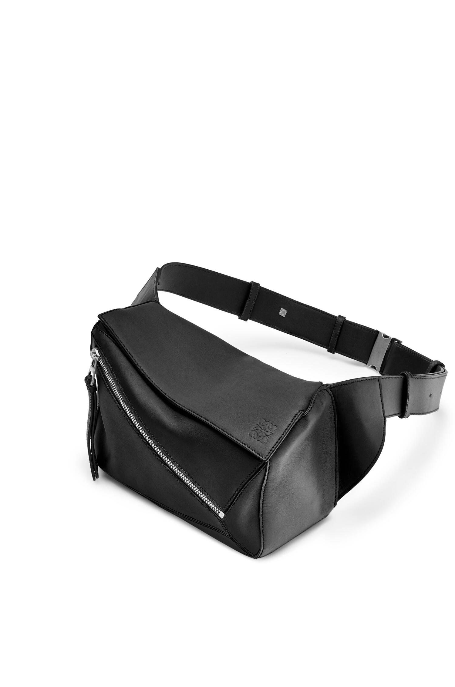 Small Puzzle Bumbag in smooth calfskin Black - LOEWE