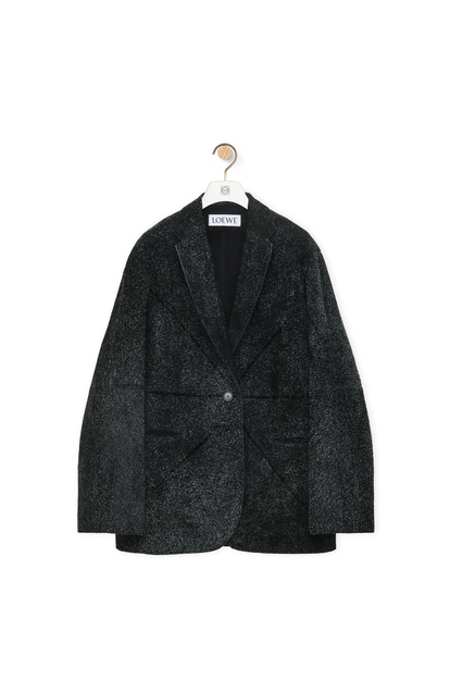 LOEWE Tailored jacket in suede calfskin Charcoal