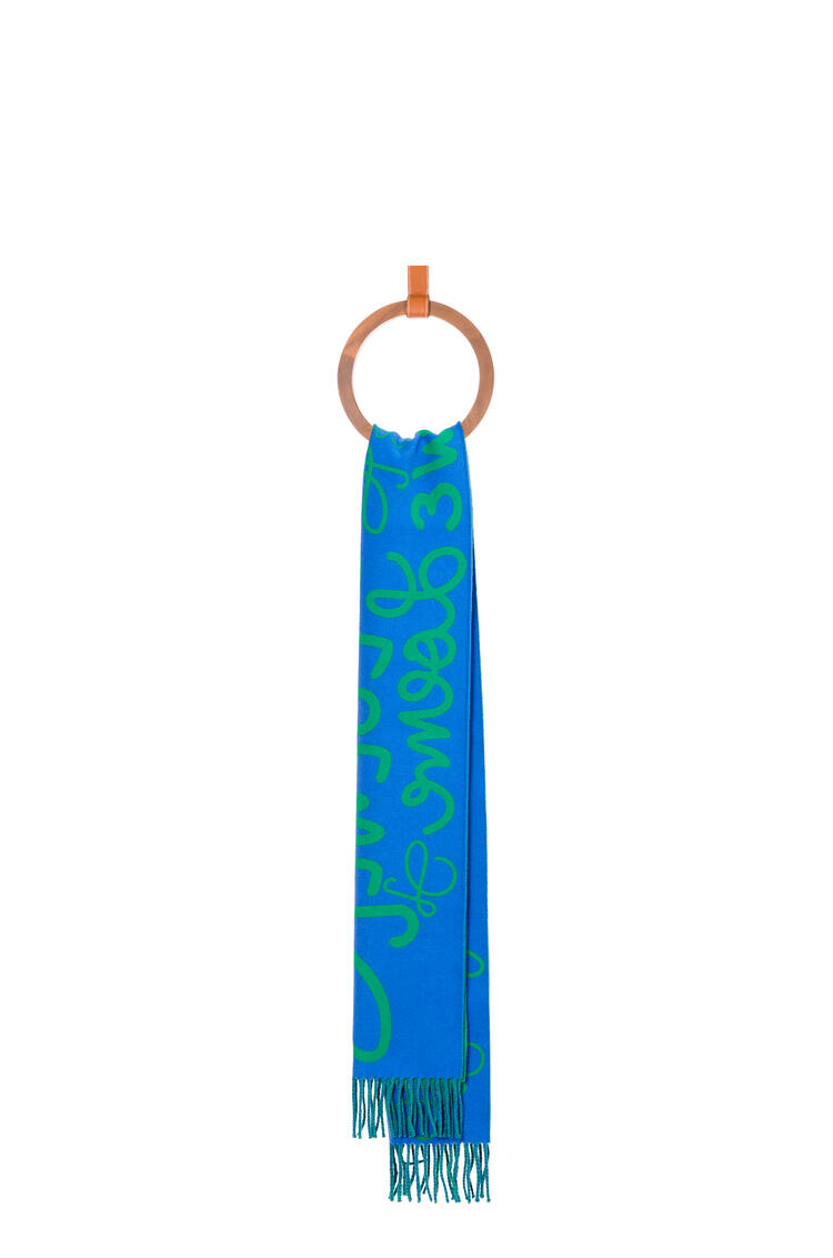 LOEWE LOEWE scarf in wool and cashmere Green/Blue