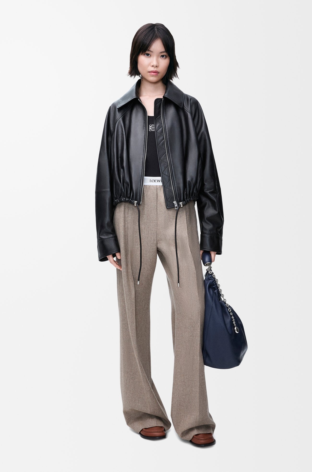 LOEWE Trousers in wool and cashmere Beige