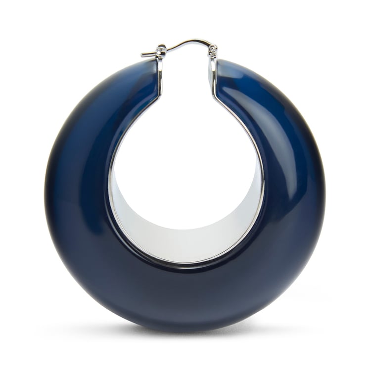 LOEWE LOOP EARRINGS Dark Navy Blue