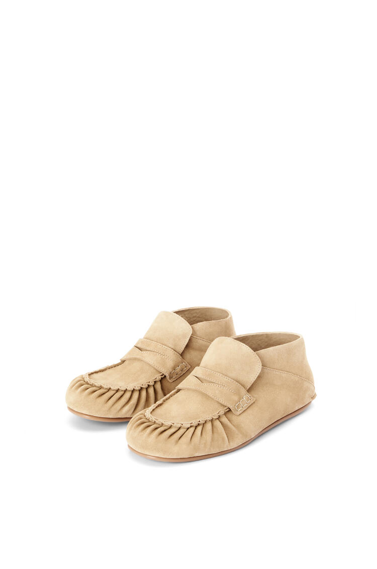 LOEWE Soft slip on moccasin in suede Gold pdp_rd