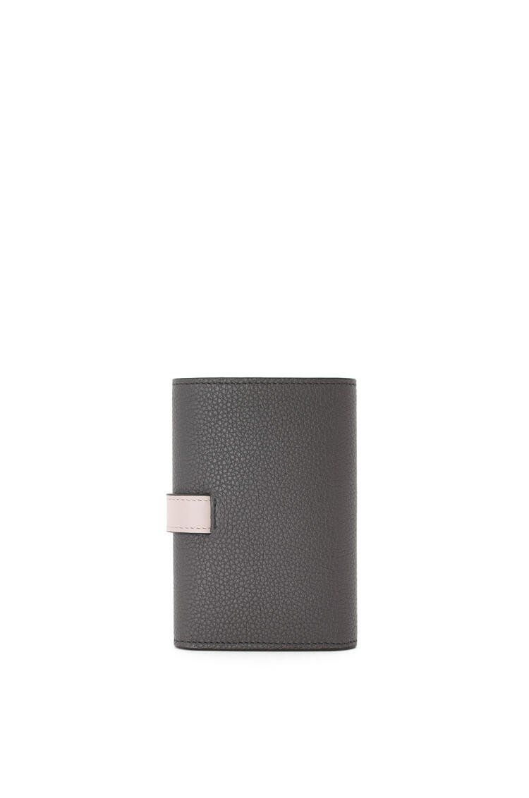 LOEWE Small vertical wallet in soft grained calfskin Anthracite/Ghost