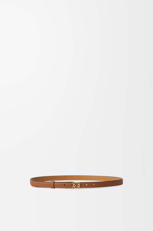 LOEWE Cinturón Anagram en piel de ternera graneada Bronceado/Dorado