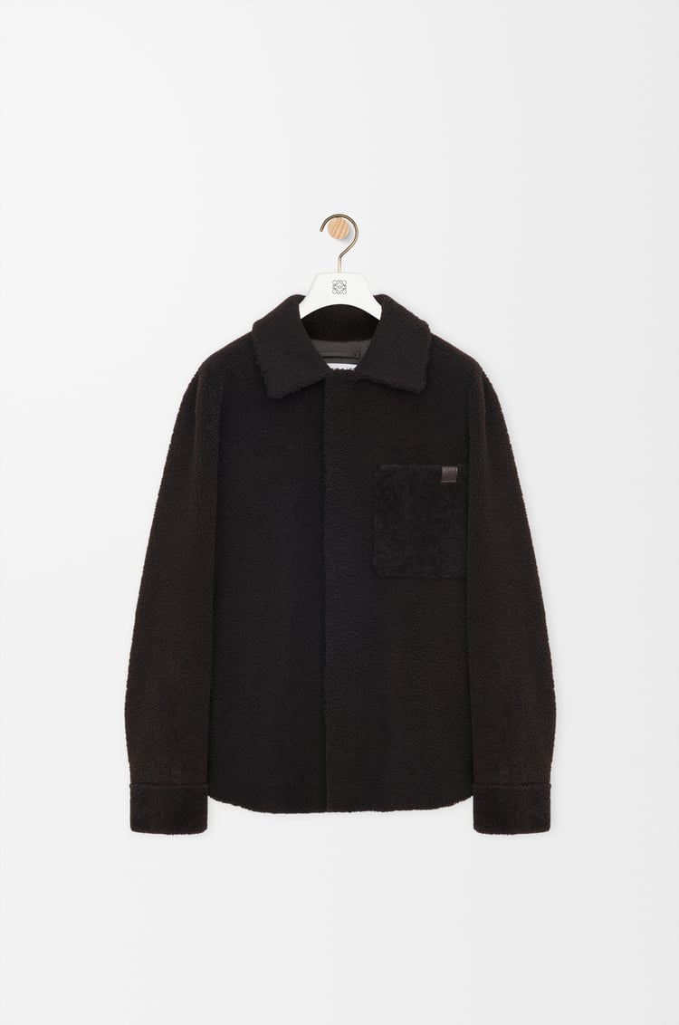 LOEWE Overshirt in shearling Dark Brown/Dark Brown