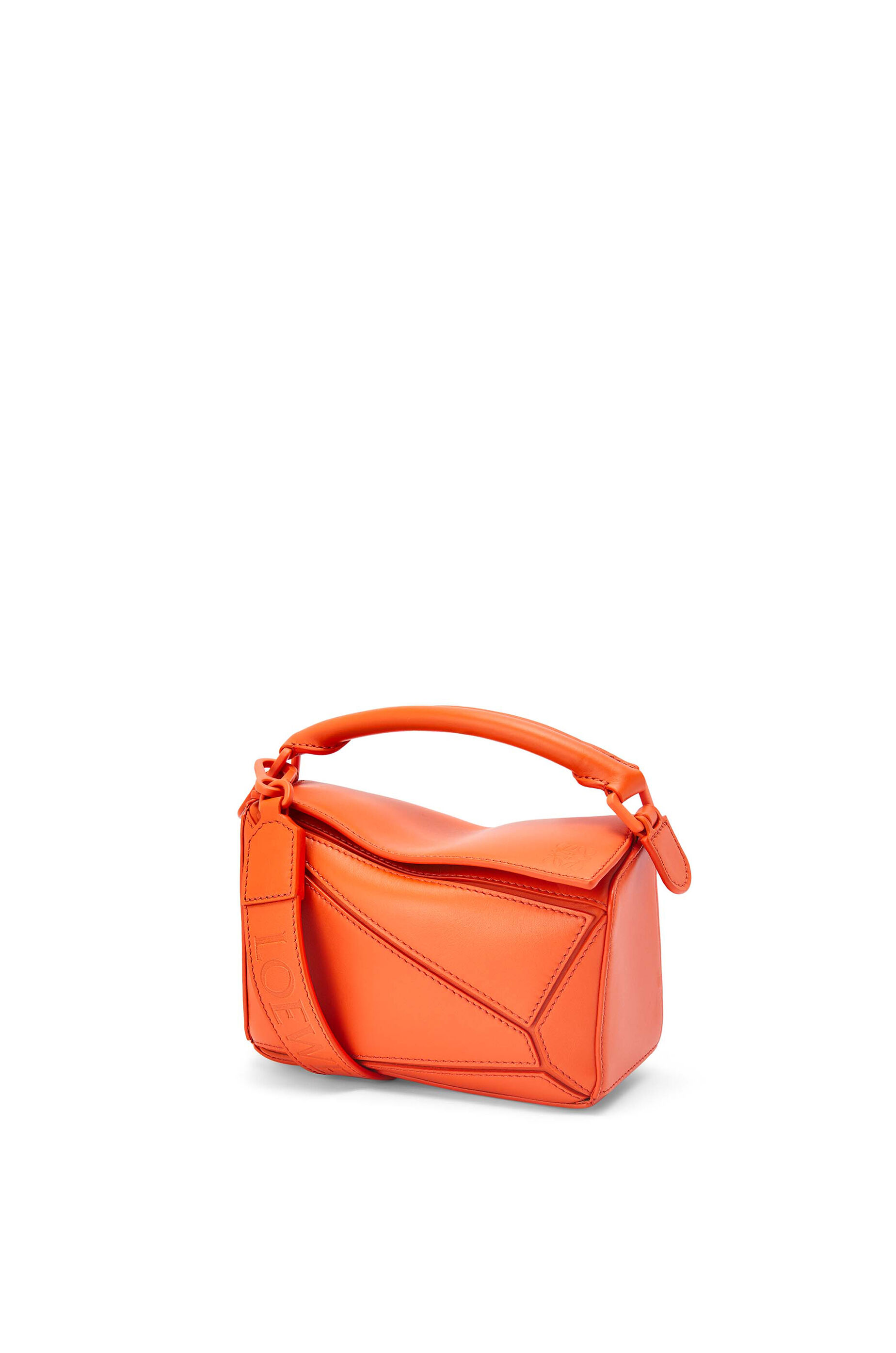 LOEWE Mini Puzzle bag in satin calfskin Orange