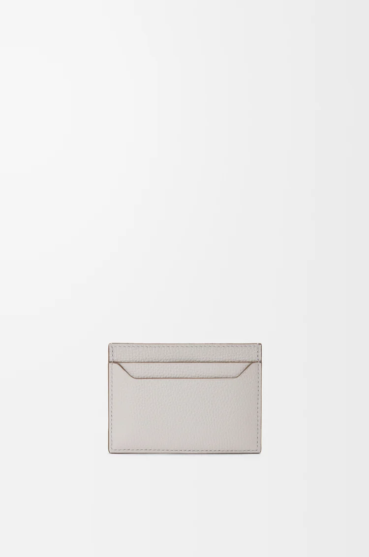 LOEWE Anagram plain cardholder in pebble grained calfskin Light Ghost Grey