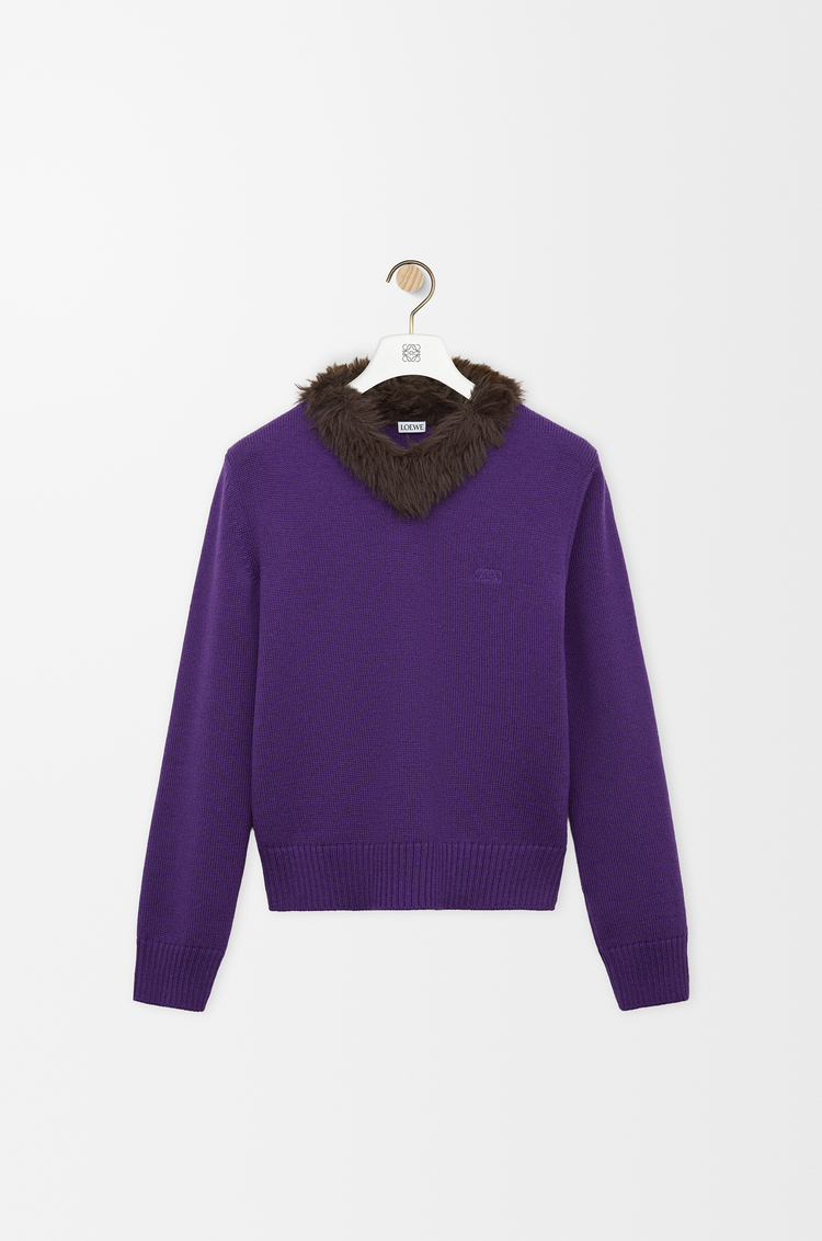 LOEWE Pullover aus Wolle Lila