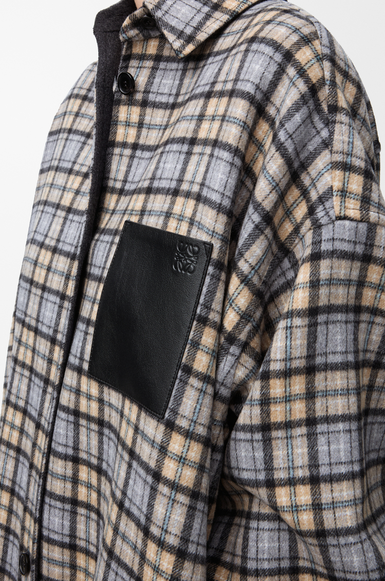 LOEWE 羊毛和羊绒大衣 米黄色/灰色