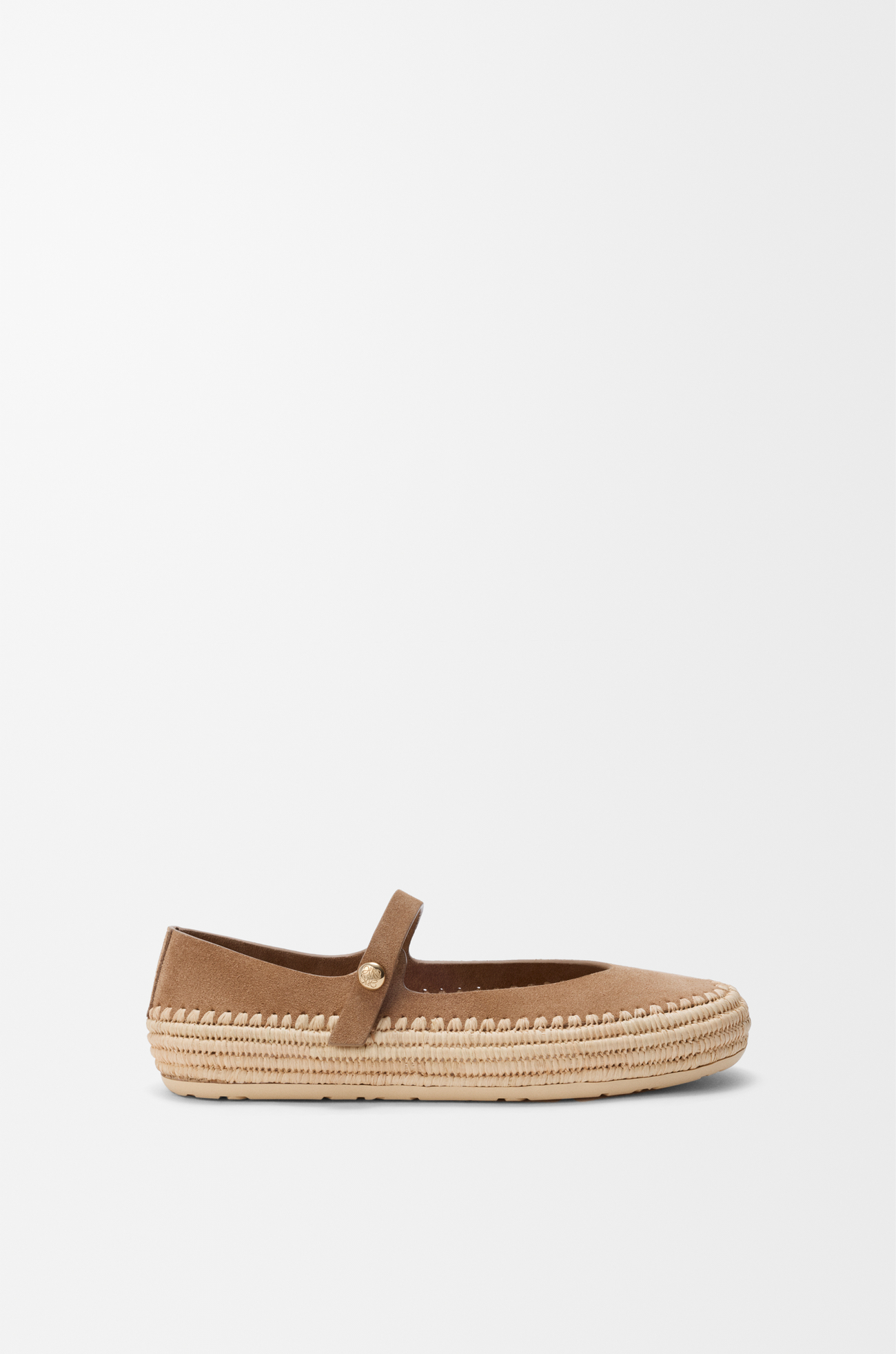 LOEWE Rio Mary-Jane en ante y rafia Beige Oscuro
