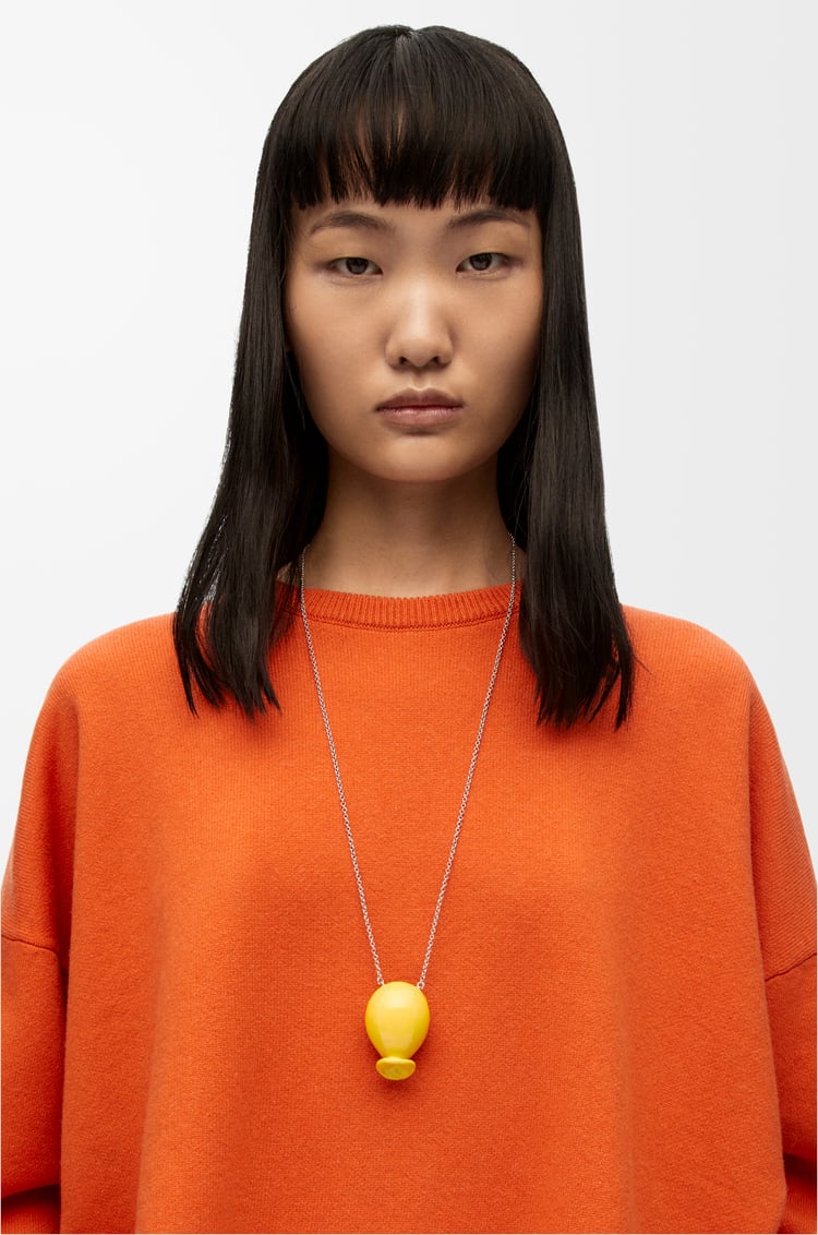 LOEWE Balloon pendant in sterling silver and enamel Yellow