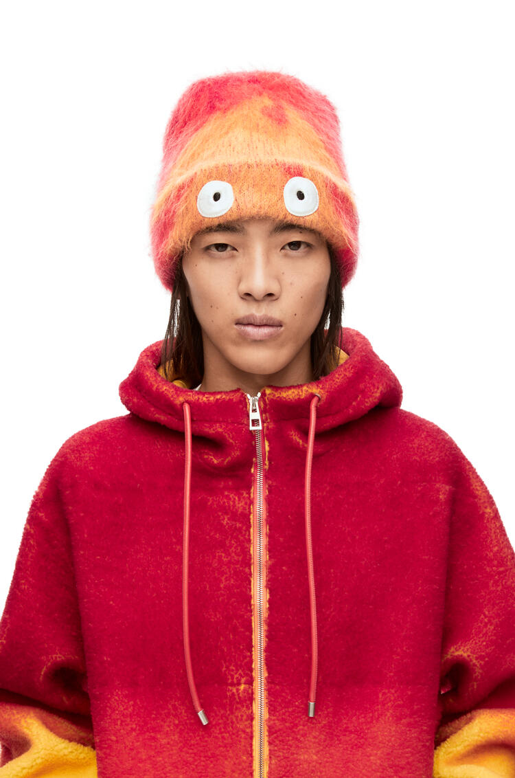 LOEWE 卡西法馬海毛和羊毛混紡毛帽 orange/red