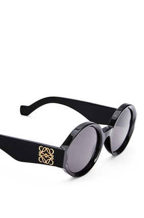 LOEWE Gafas de sol redondeadas y gruesas en acetato Negro plp_rd