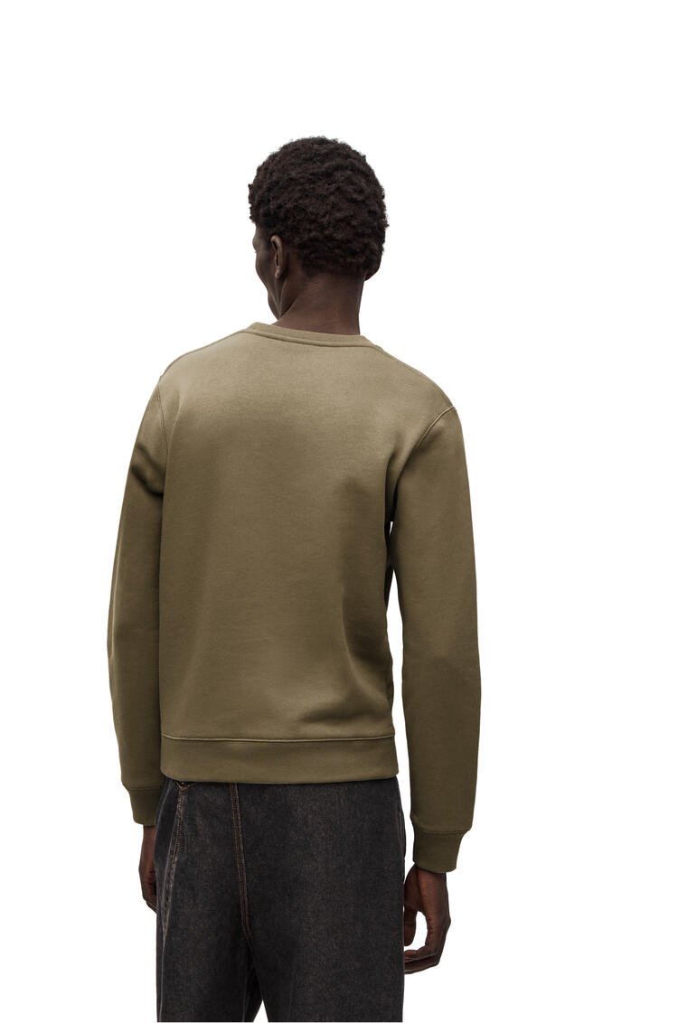 LOEWE Embroidered LOEWE sweatshirt in cotton Military Green