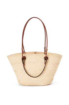 LOEWE Anagram Basket bag in iraca palm and calfskin Natural/Tan plp_rd