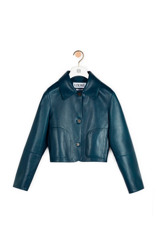 LOEWE Short jacket in nappa Varsity Blue