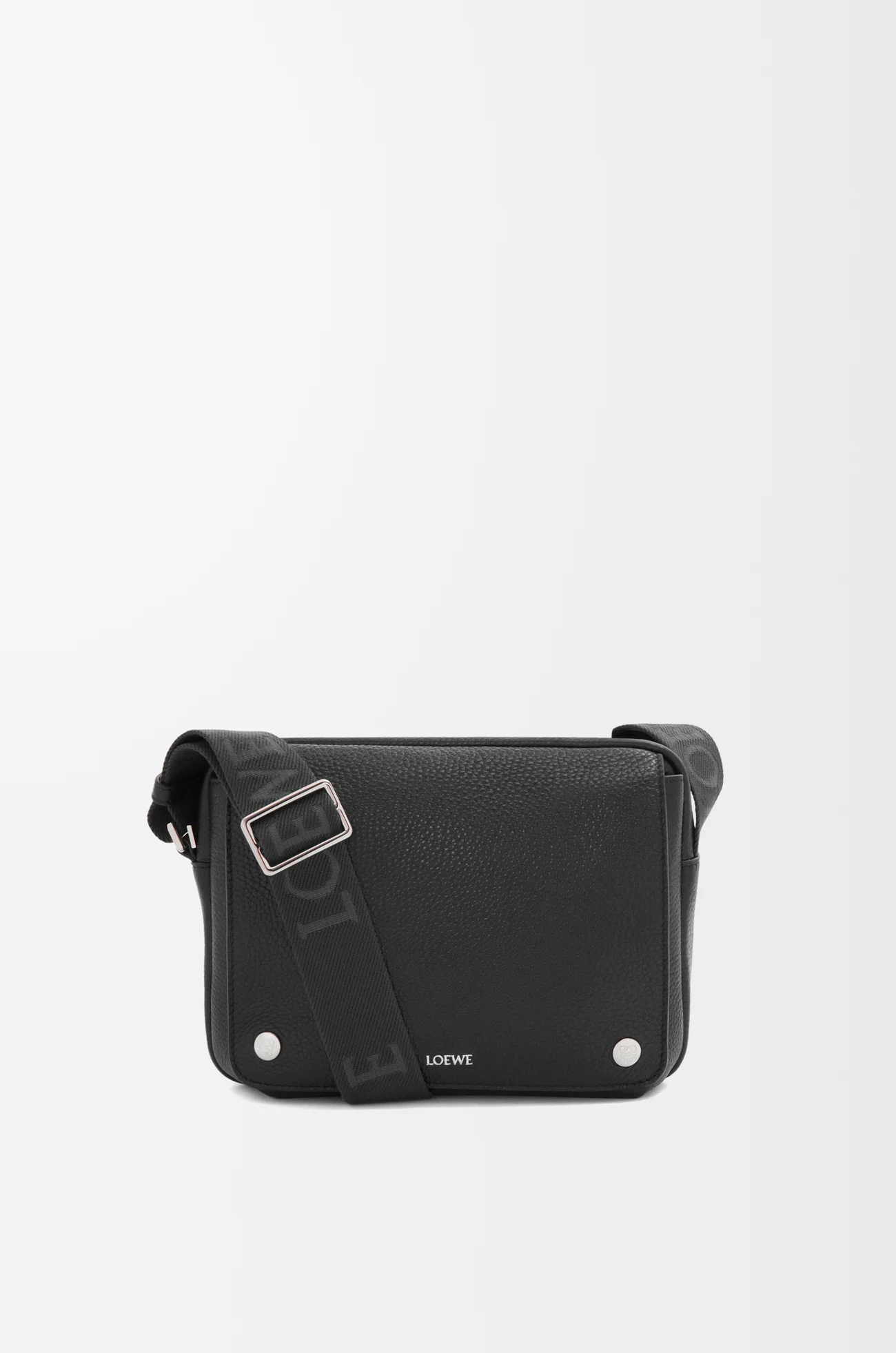 LOEWE Medium Pebble messenger bag in supple grained calfskin Black
