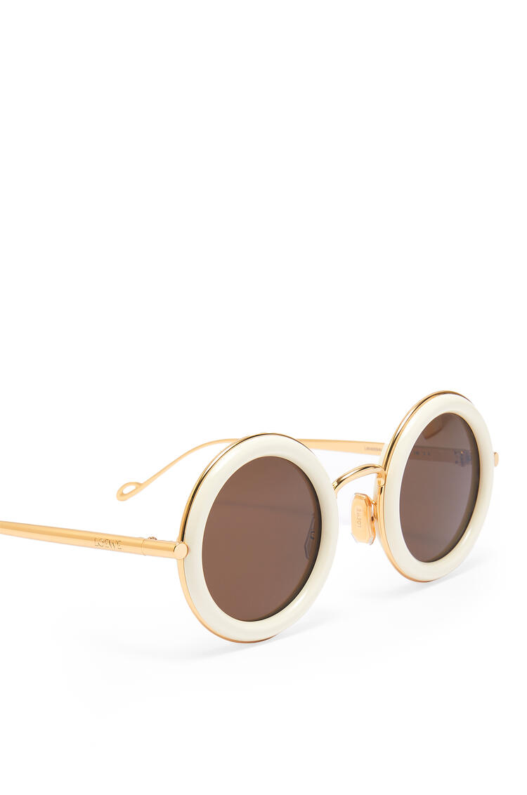 LOEWE Round sunglasses in acetate Ivory/Gold