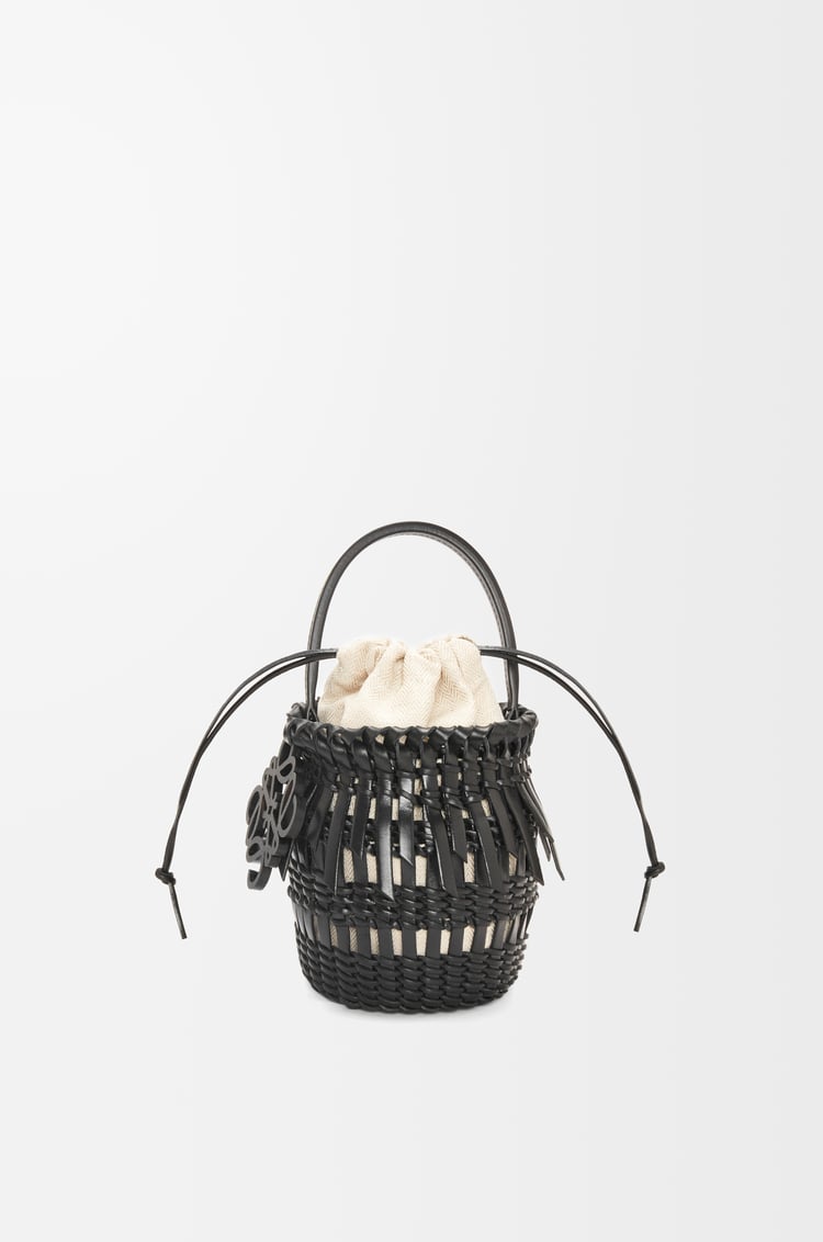 LOEWE Bolso Bucket Fringe pequeño en piel de ternera Negro