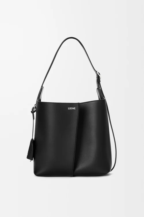 LOEWE Bolso Bilbao bucket mediano en piel de ternera lisa Negro