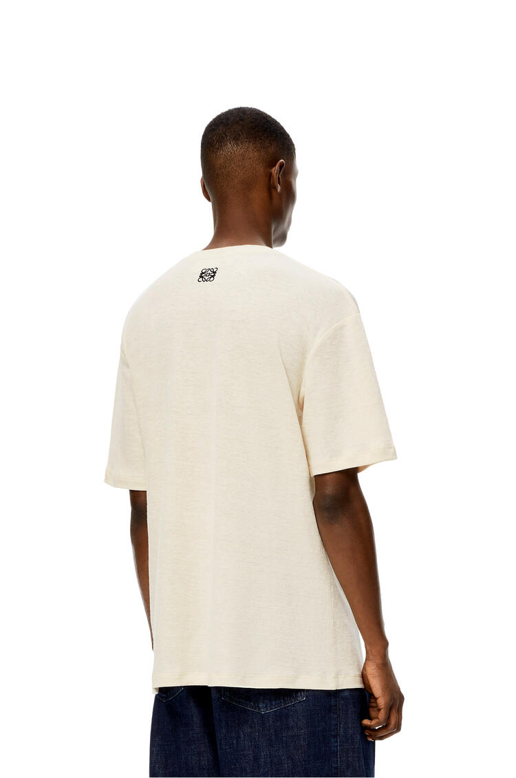 LOEWE Chihiro oversize embroidered T-shirt in hemp and cotton Ecru/Multicolor pdp_rd