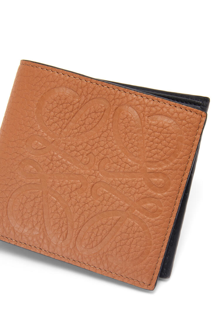 LOEWE Brand bifold wallet in grained calfskin Tan