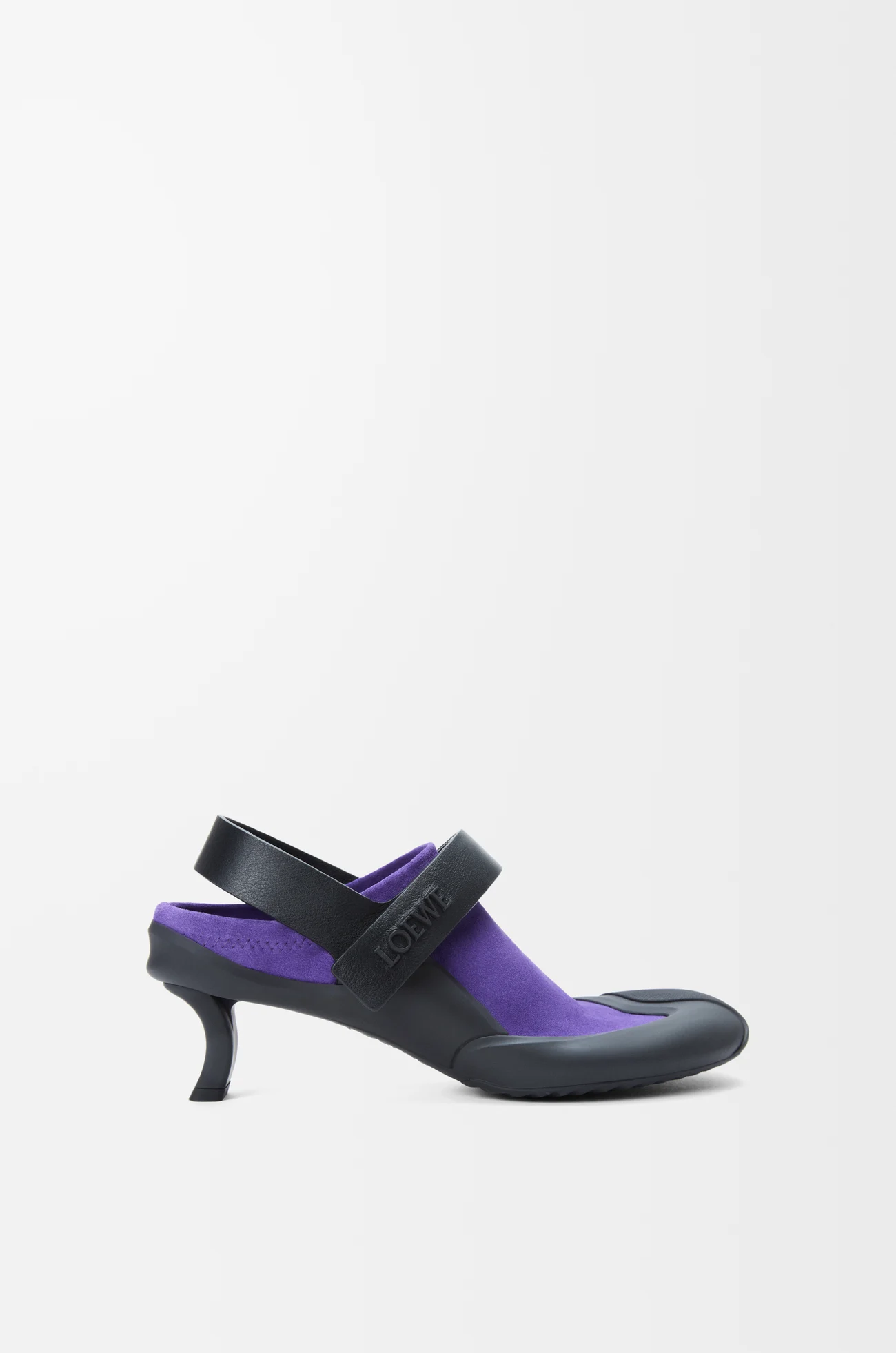 LOEWE Slingbacks Dive en cuir velours stretch Sucette/Noir