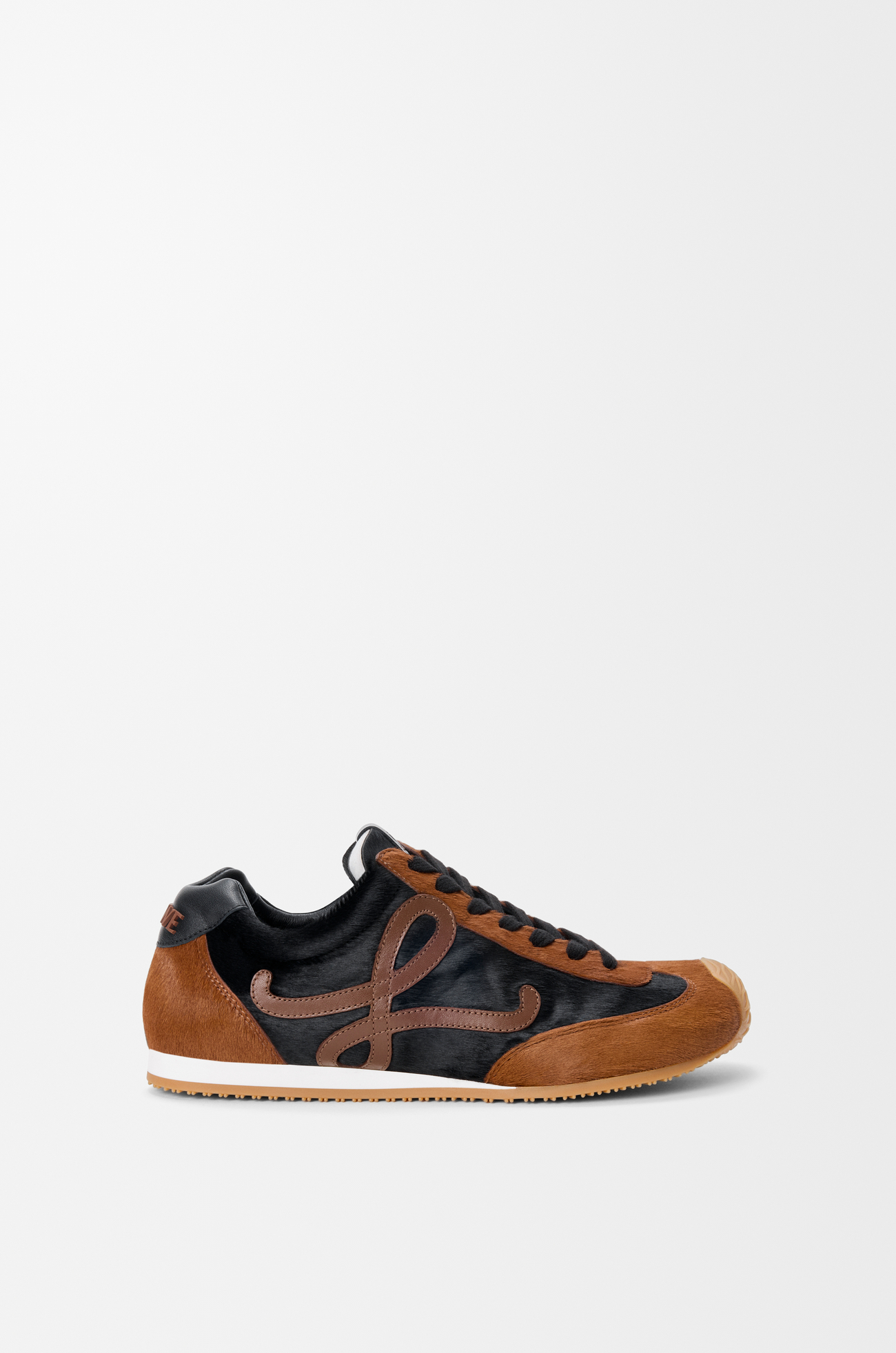 LOEWE Ballet Runner 2.0 in hairy calfskin Black/Squirrel