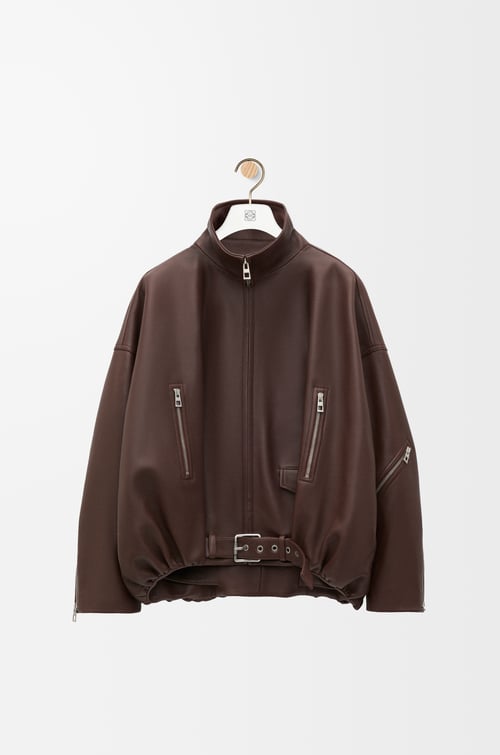 LOEWE Balloon jacket in nappa lambskin Dark Chocolate