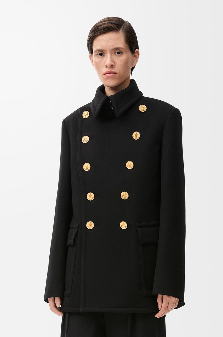 LOEWE Peacoat in wool and cashmere Black
