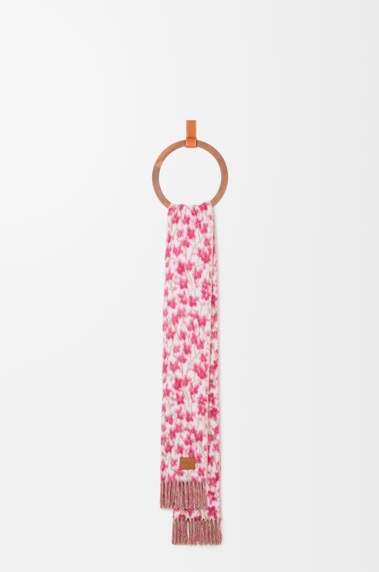 LOEWE Bufanda en mezcla de lana y alpaca Rosa/Multicolor