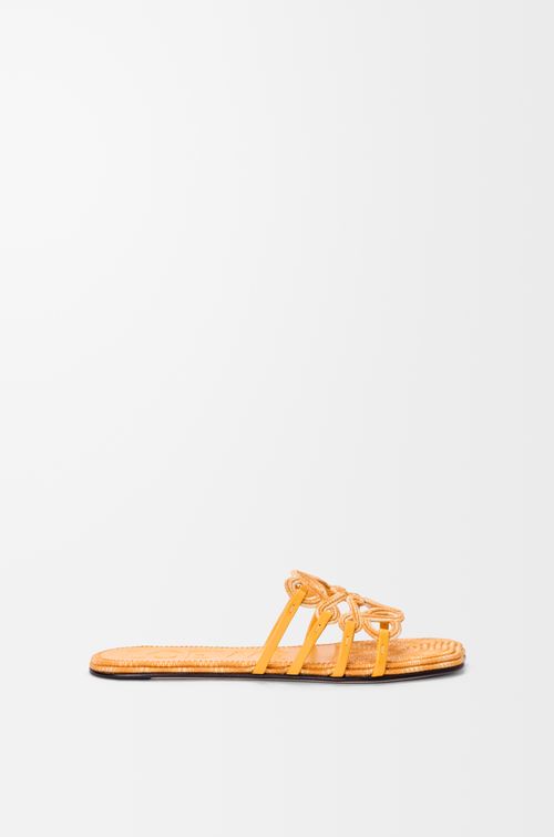 LOEWE Petal Anagram slide in embroidered canvas Golden Yellow