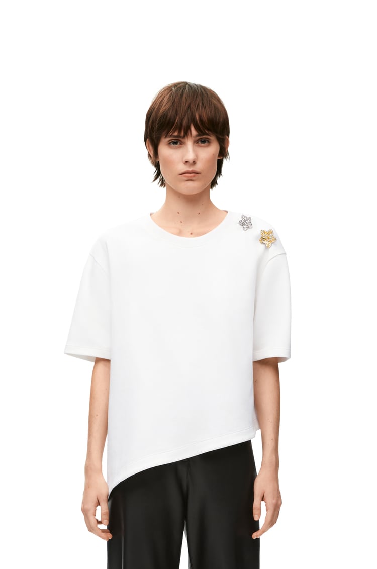 LOEWE Asymmetric T-shirt in cotton blend White