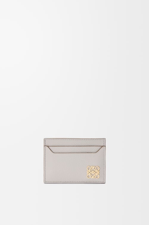 LOEWE Anagram plain cardholder in pebble grained calfskin Light Ghost Grey