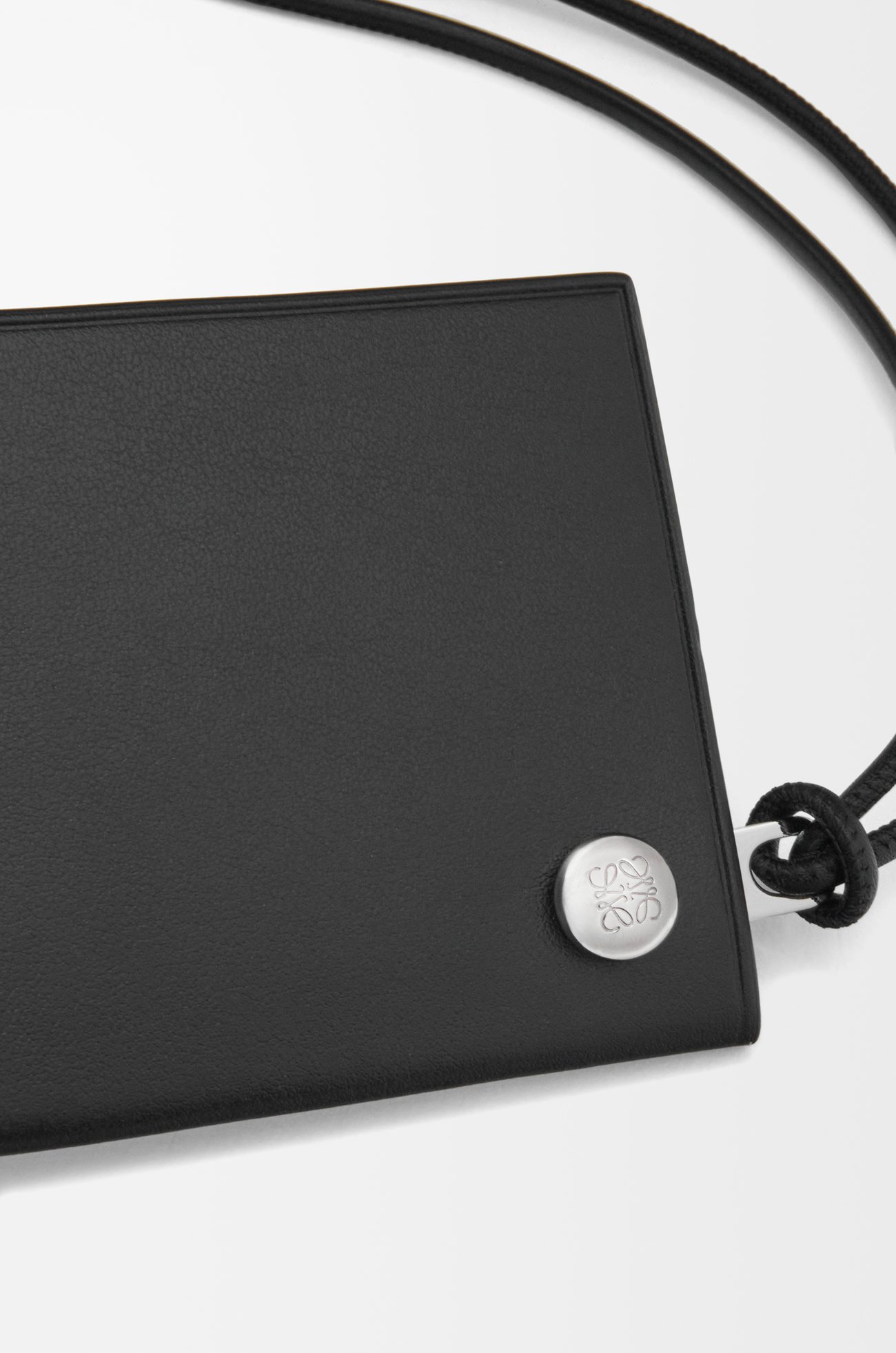 LOEWE Pebble Slider coin cardholder in shiny nappa calfskin Black/Dark Khaki plp_rd