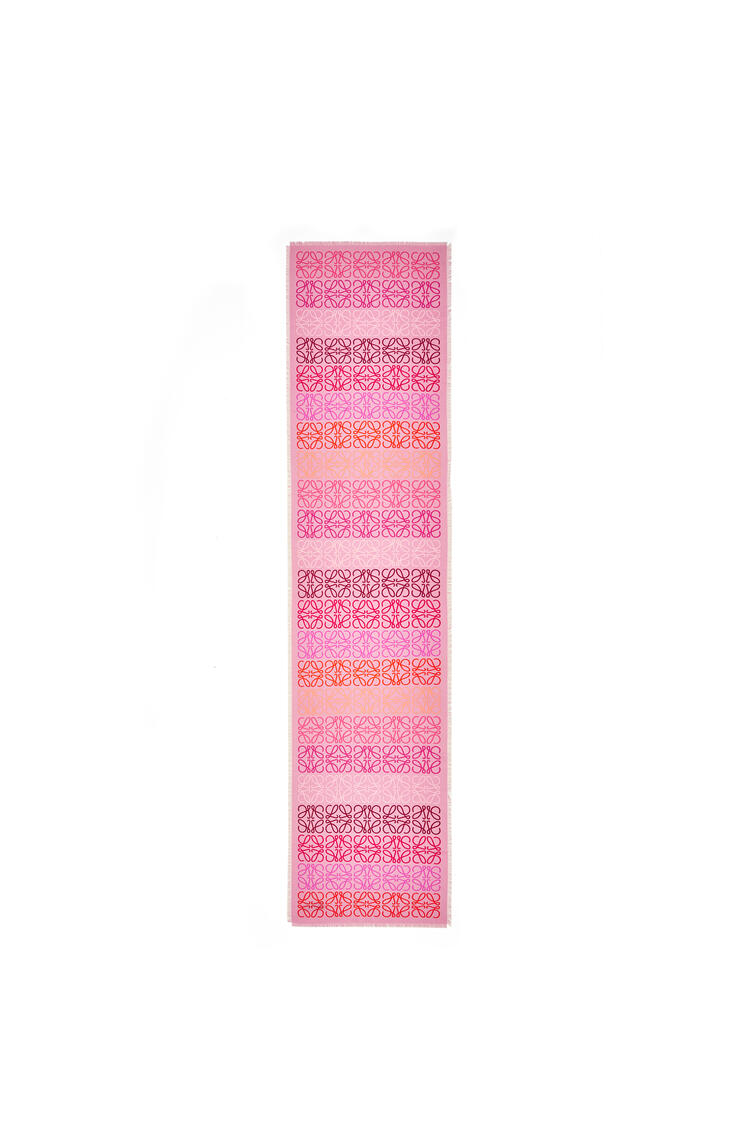LOEWE Anagram lines scarf in wool and cashmere Pink/Multicolor pdp_rd