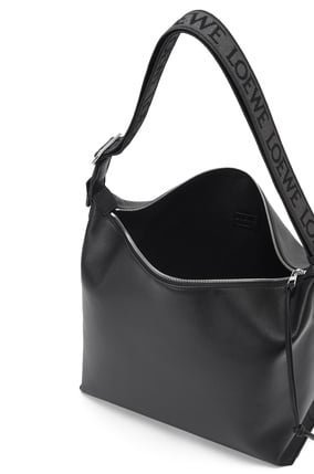 LOEWE Cubi Crossbody bag in supple smooth calfskin and jacquard Black plp_rd
