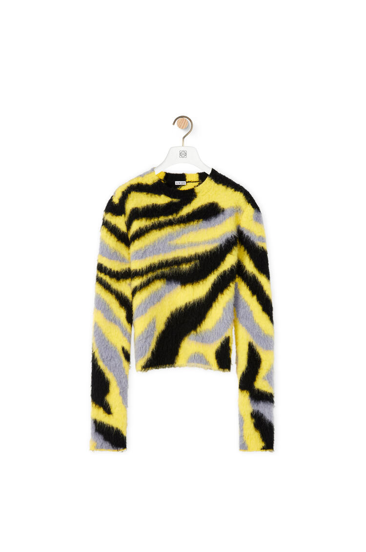 LOEWE Graphic intarsia sweater in wool and mohair Yellow/Black pdp_rd