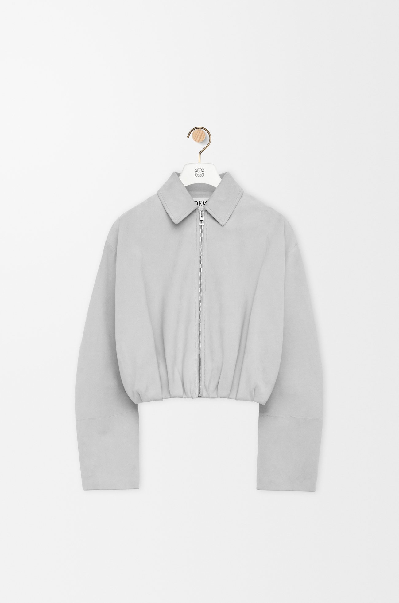 LOEWE Draped jacket in suede goatskin Light Grey