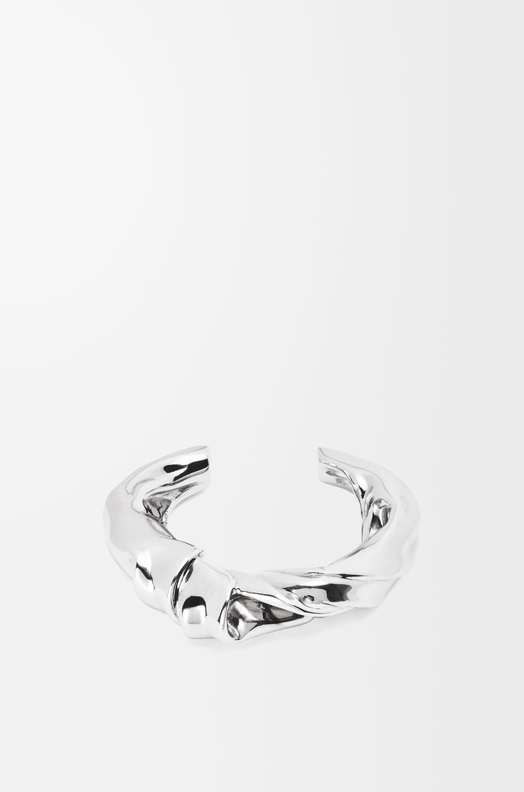 LOEWE Medium nappa twist cuff in sterling silver Silver