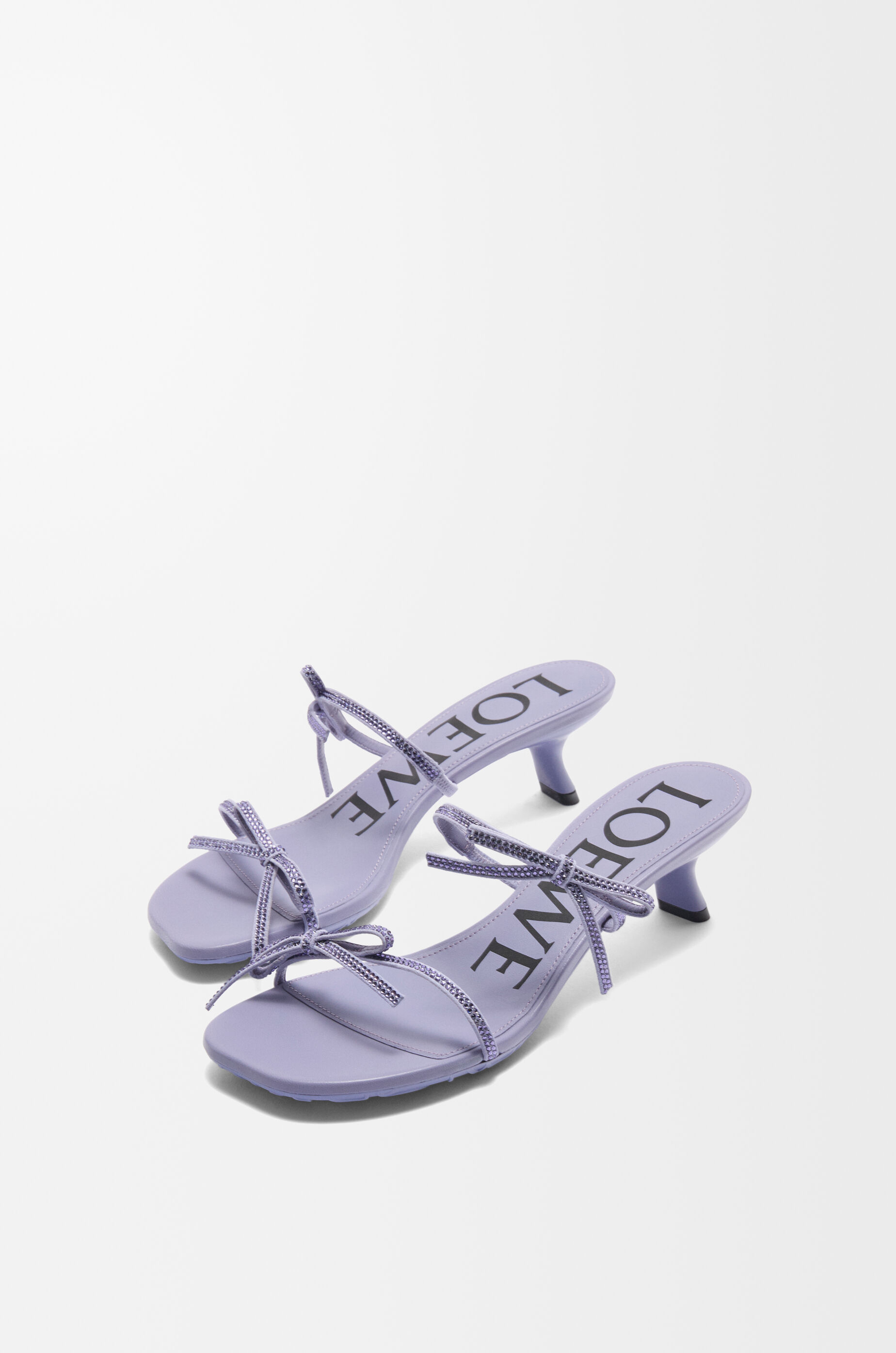 Petal sandal in suede and rhinestones Purple - LOEWE