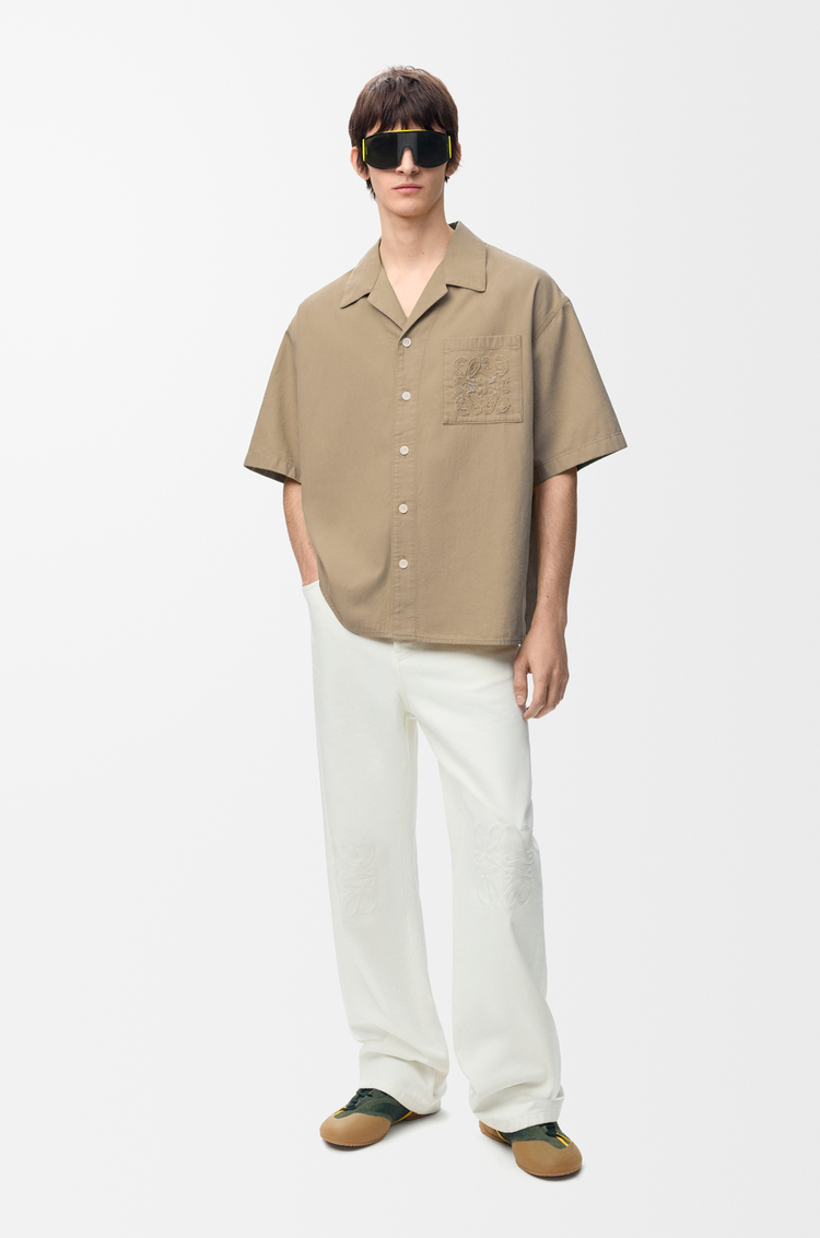 LOEWE Short sleeve shirt in cotton Beige