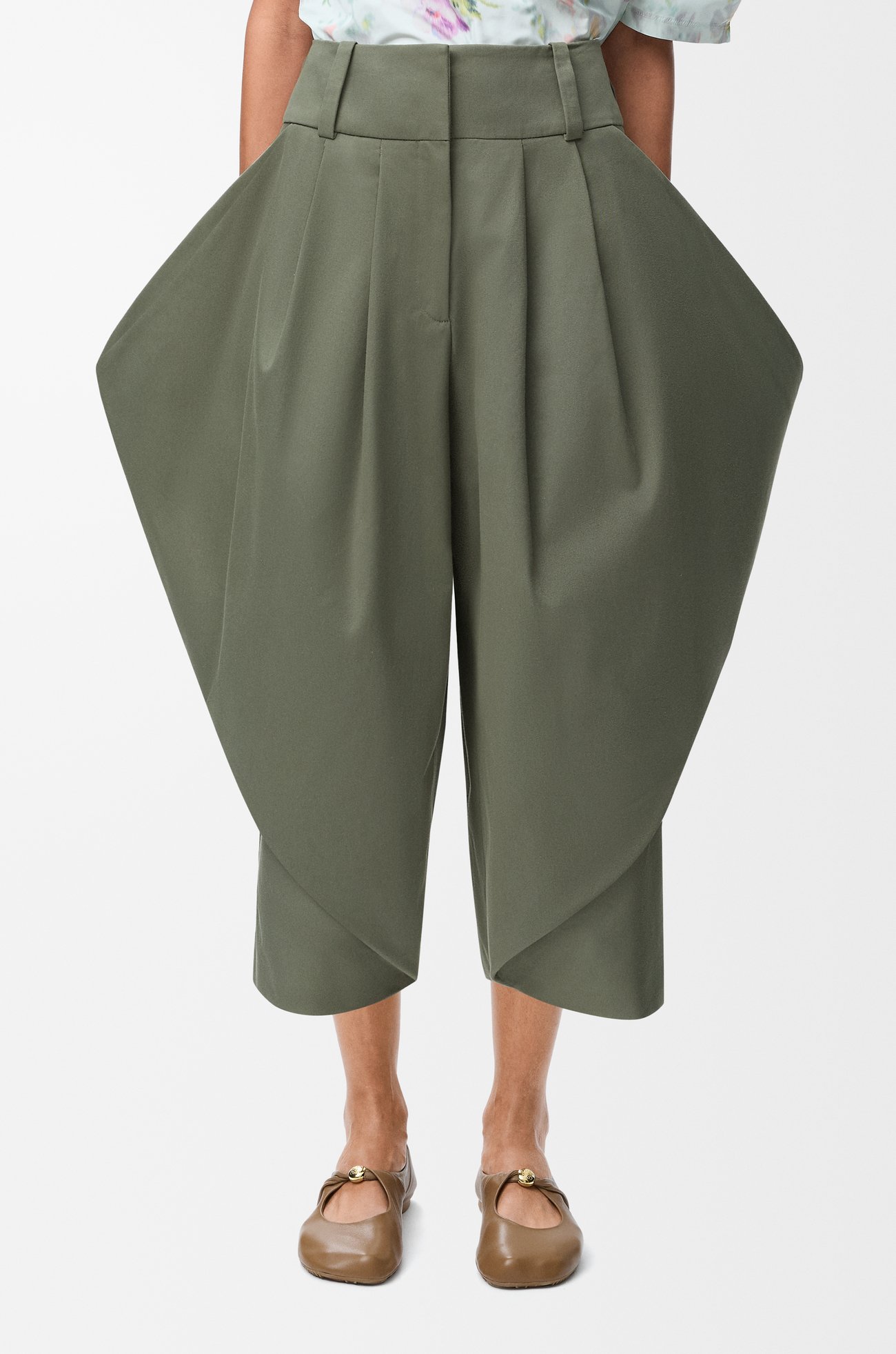 LOEWE Trousers in cotton Khaki Green