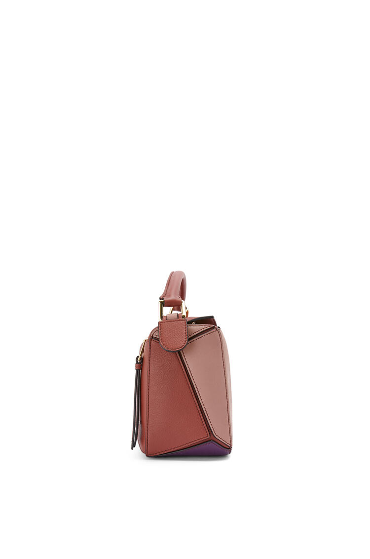 LOEWE Small Puzzle bag in classic calfskin Dark Purple/Dark Rust
